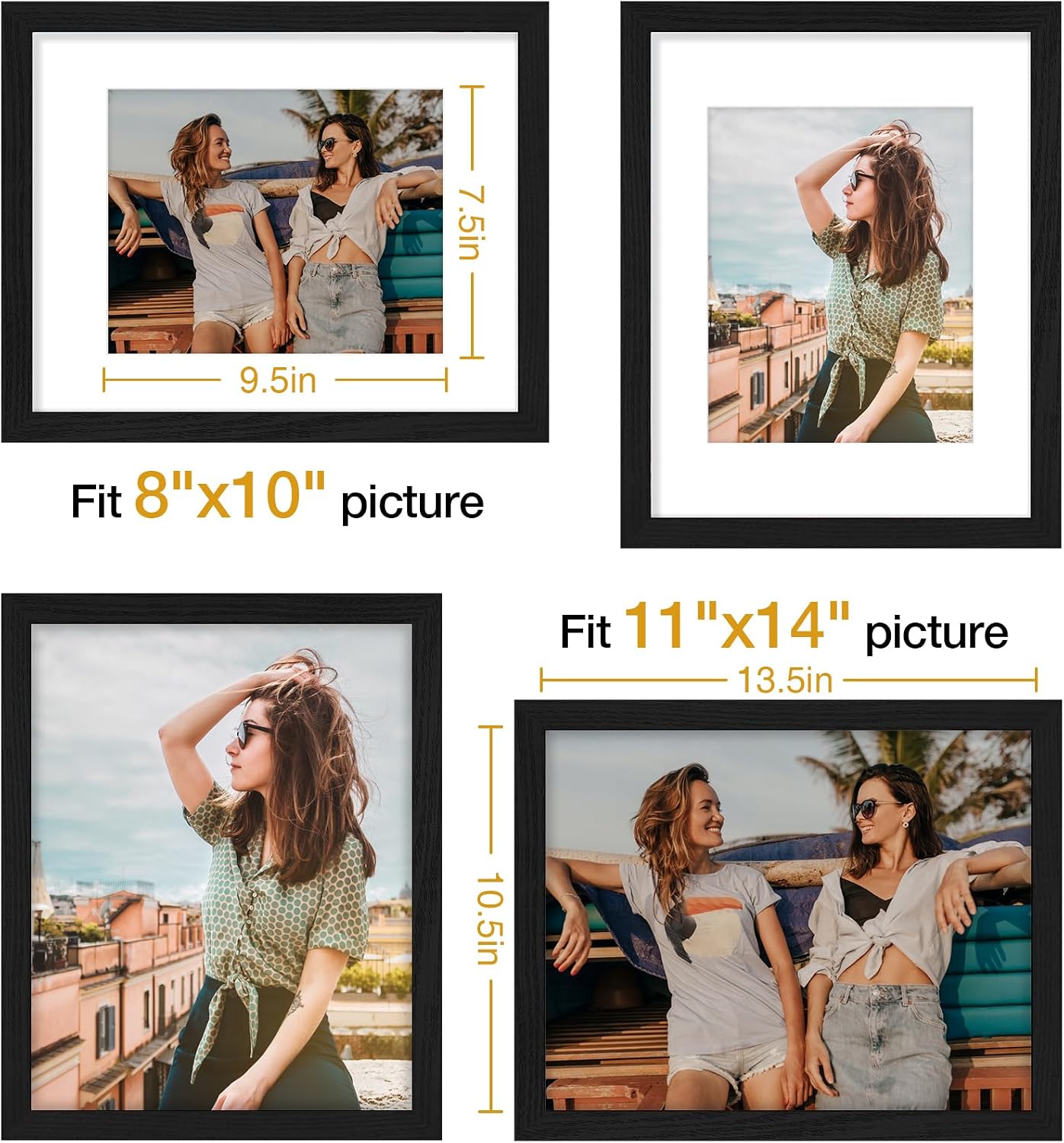 Black Wood Finish Frame - Multi-Size