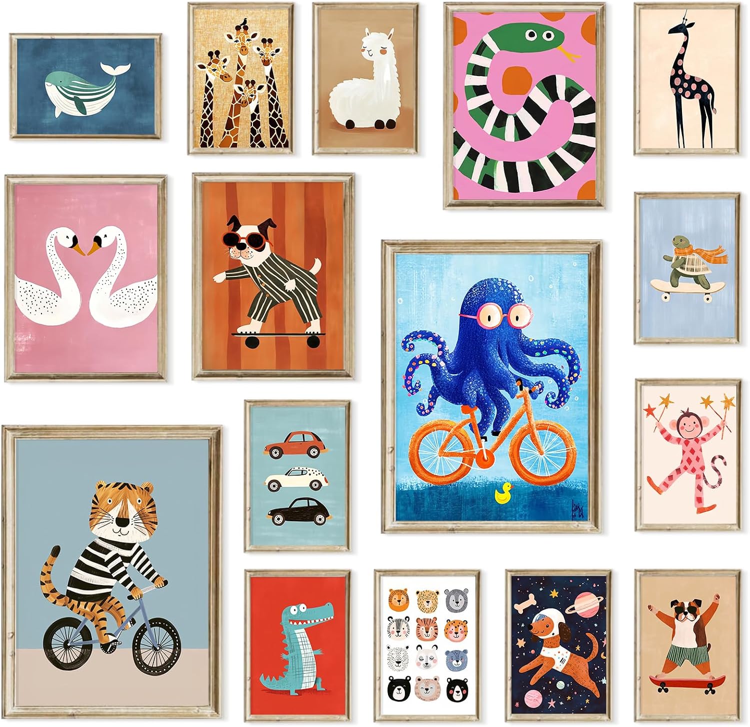 12-Piece Unframed Canvas Wall Art Set for Kids Nursery & Playroom