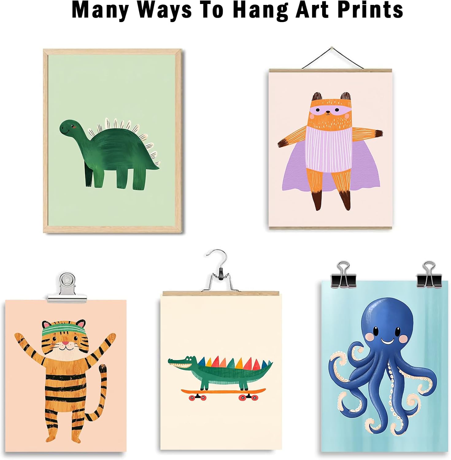 12-Piece Unframed Canvas Wall Art Set for Kids Nursery & Playroom