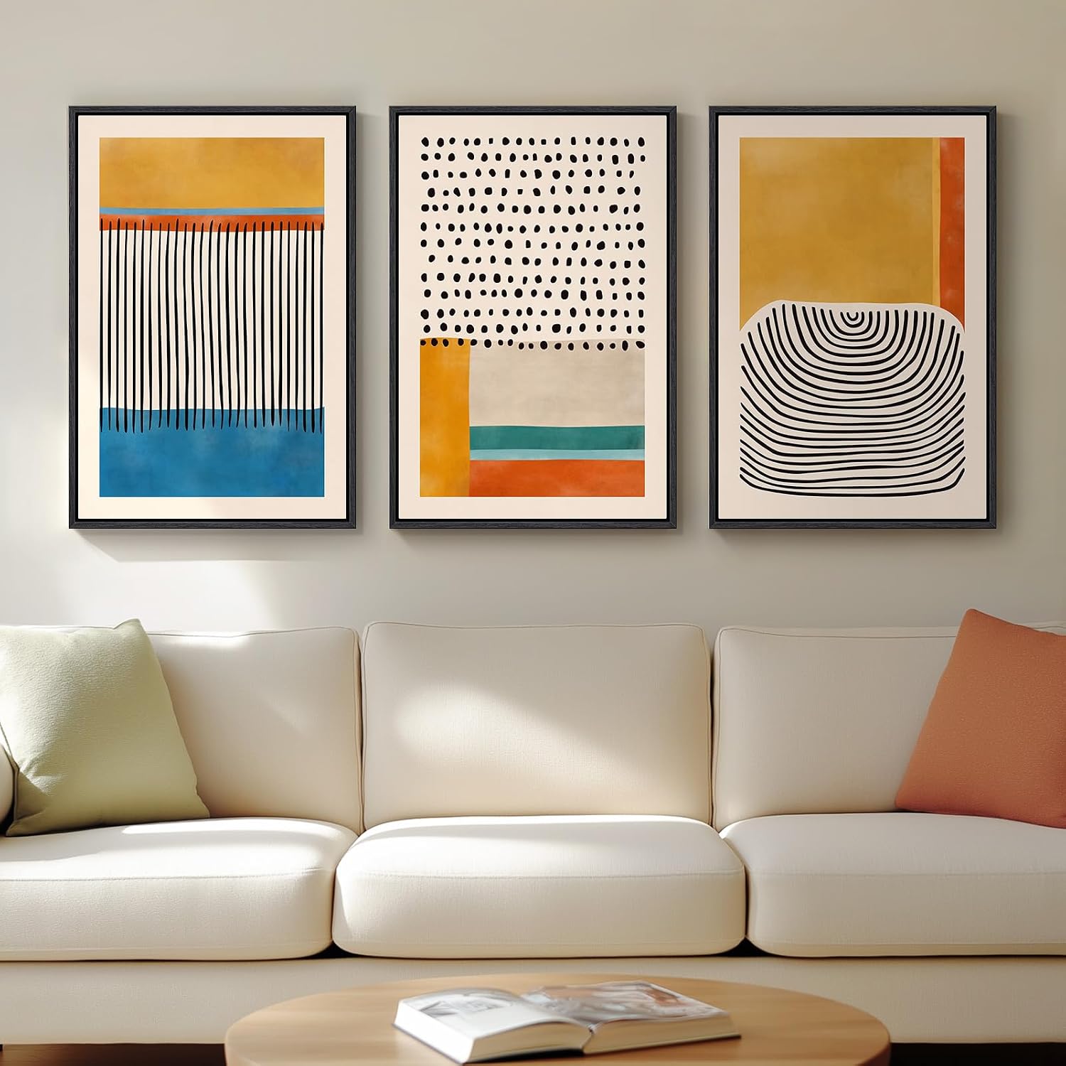 Three-Panel Geometric Wall Art