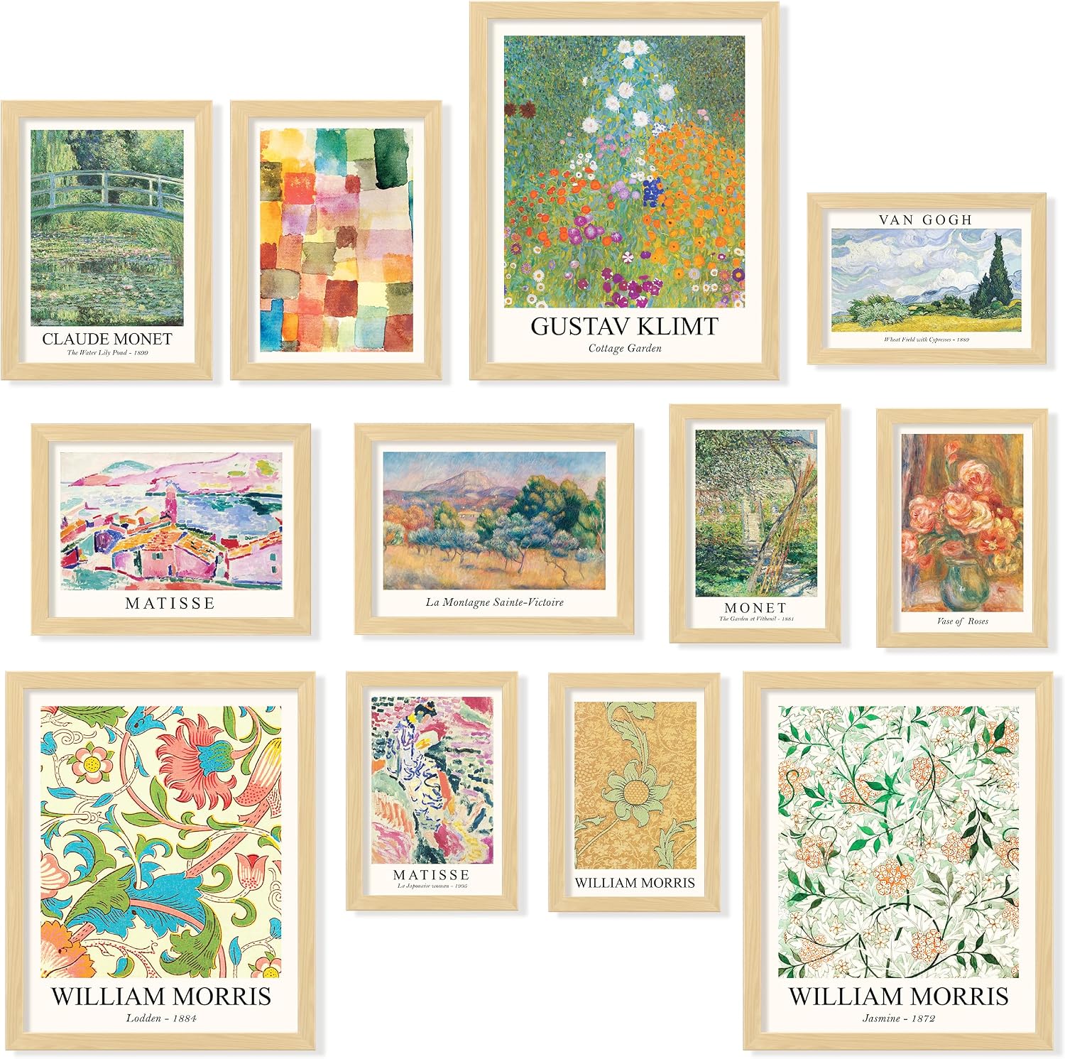 Vintage Gallery Reproduction Print Set — 12 Unframed Prints, Mixed Sizes